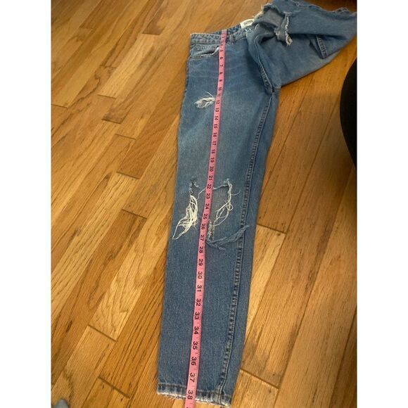 Zara Authentic Denim by TRF women's distressed high rise straight leg jeans sz 8 - Picture 11 of 11